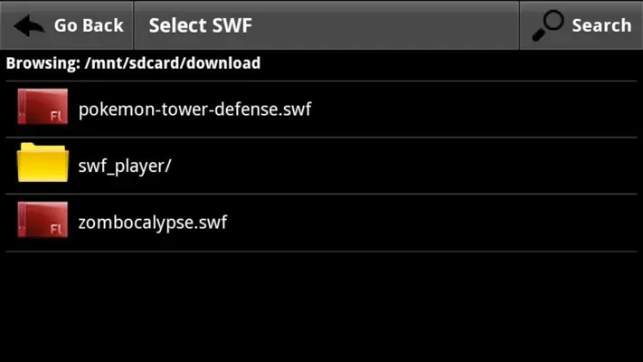 SWF Player android App screenshot 2